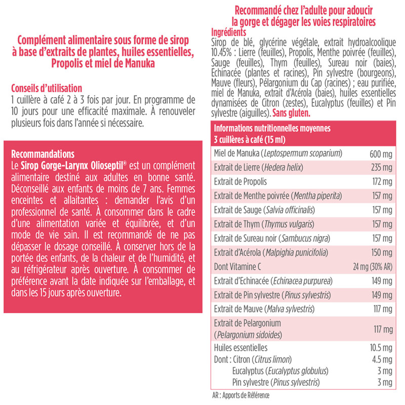 OLIOSEPTIL® SIROP GORGE-LARYNX